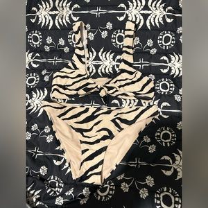 Women’s Cabana Del Sol zebra print bikini (top and bottom)